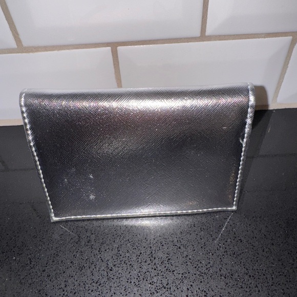 Marc Tetro Metallic Silver Passport Holder with Black Cat Motif - Picture 3 of 8